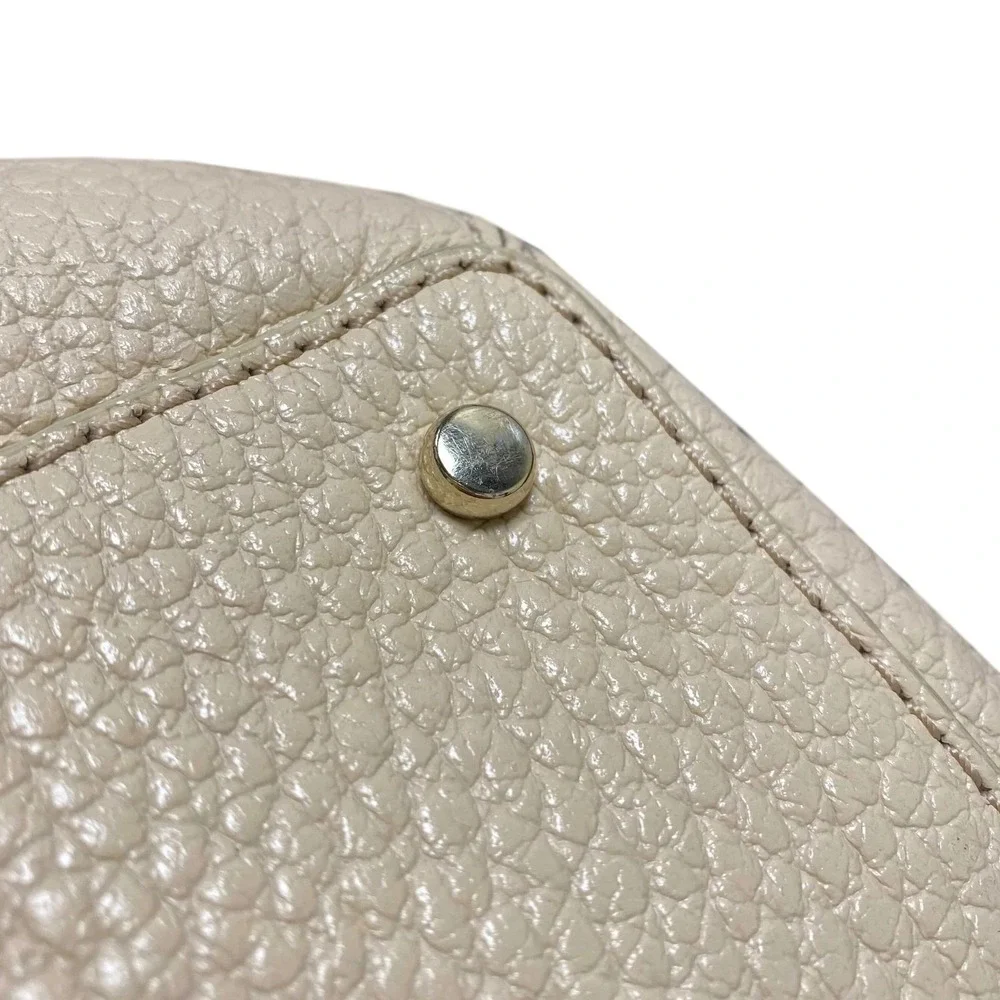 Kate Spade New York Pebbled Leather‎ Satchel Handbag Beige Convertible Strap